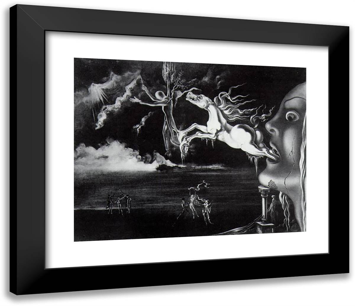 Untitled -The Seven Arts 23x20 Black Modern Wood Framed Art Print Poster by Dali, Salvador