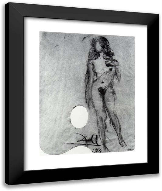 Untitled. Female Nude on a Palette 20x24 Black Modern Wood Framed Art Print Poster by Dali, Salvador