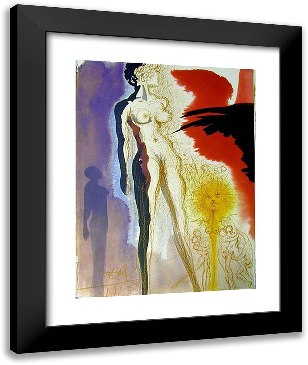 Uxnor Lot in Satuam Salis Conversa (Genesis 1924) 20x24 Black Modern Wood Framed Art Print Poster by Dali, Salvador