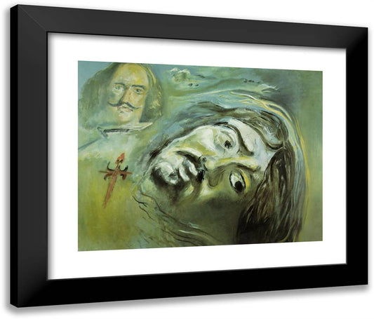 Velazquez and a Figure 24x20 Black Modern Wood Framed Art Print Poster by Dali, Salvador