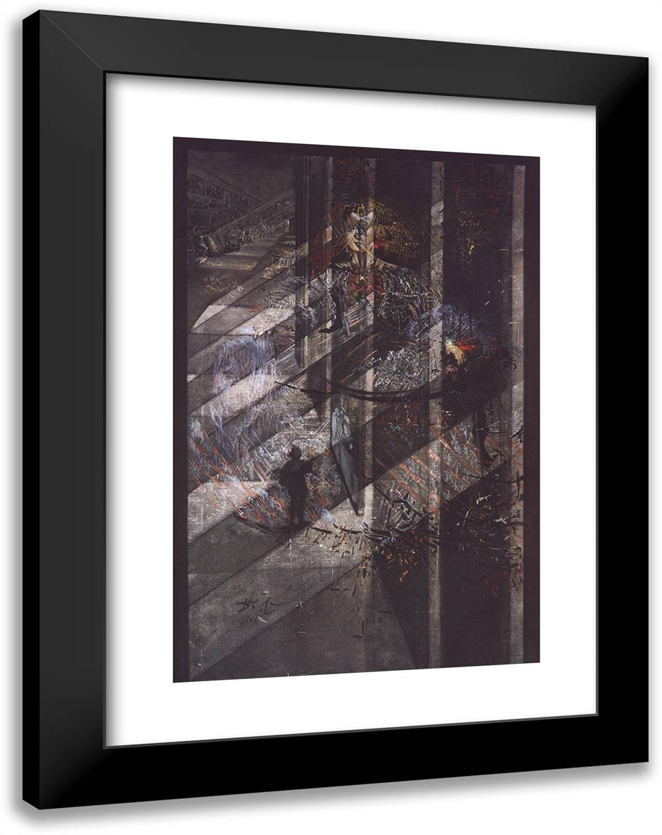 Velázquez Painting the Infanta Margarita with the Lights and Shadows of His Own Glory 18x24 Black Modern Wood Framed Art Print Poster by Dali, Salvador