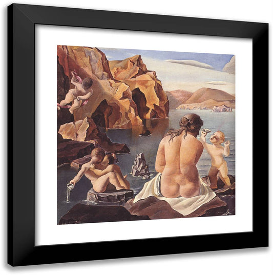 Venus with Cupids 20x20 Black Modern Wood Framed Art Print Poster by Dali, Salvador