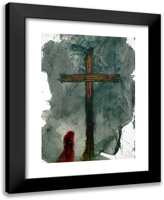 Vere, Hic Homo Iustus Erat (Luke 2347) 19x24 Black Modern Wood Framed Art Print Poster by Dali, Salvador