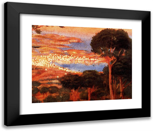 View of Cadaques from Mount Pani 24x20 Black Modern Wood Framed Art Print Poster by Dali, Salvador