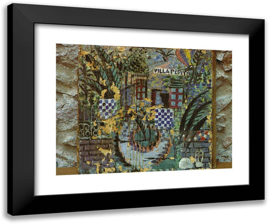 Villa Pepita 24x20 Black Modern Wood Framed Art Print Poster by Dali, Salvador