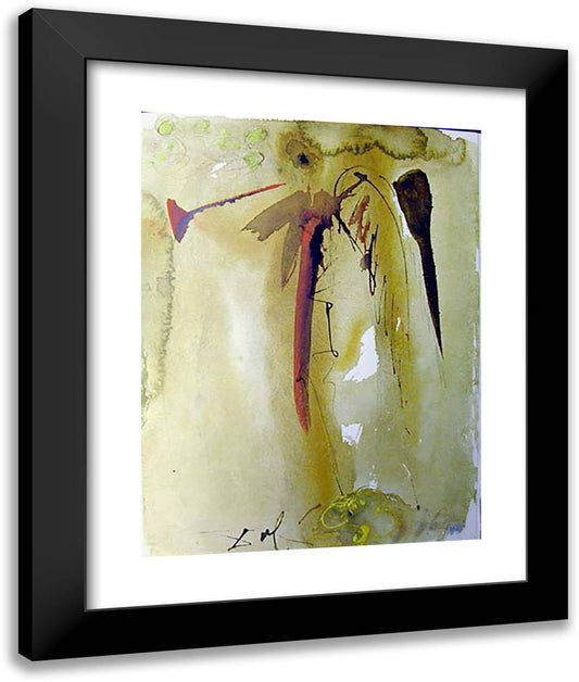 Vox Clamantis 20x24 Black Modern Wood Framed Art Print Poster by Dali, Salvador