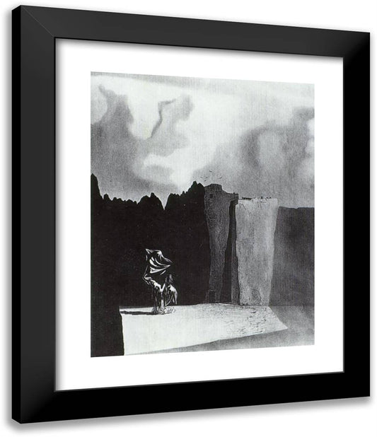 West Side of the Isle of the Dead 20x24 Black Modern Wood Framed Art Print Poster by Dali, Salvador