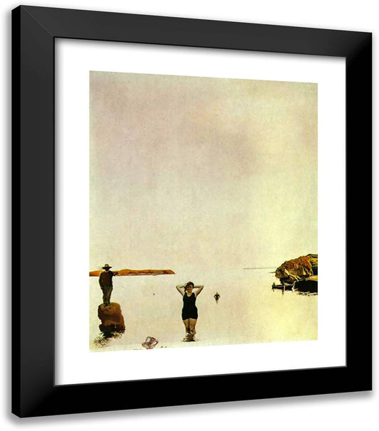 White Calm 20x23 Black Modern Wood Framed Art Print Poster by Dali, Salvador