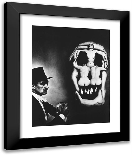 Women Forming a Skull 20x24 Black Modern Wood Framed Art Print Poster by Dali, Salvador