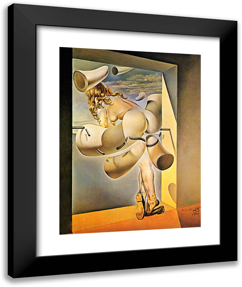 Young VIrgin Auto-Sodomized by the Horns of Her Own Chastity 20x24 Black Modern Wood Framed Art Print Poster by Dali, Salvador