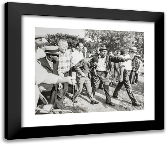 Martin Luther King Hit on the Head by Rock 23x20 Black Modern Wood Framed Art Print Poster by United Press International