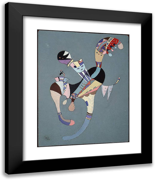 A Floating Figure 20x24 Black Modern Wood Framed Art Print Poster by Kandinsky, Wassily