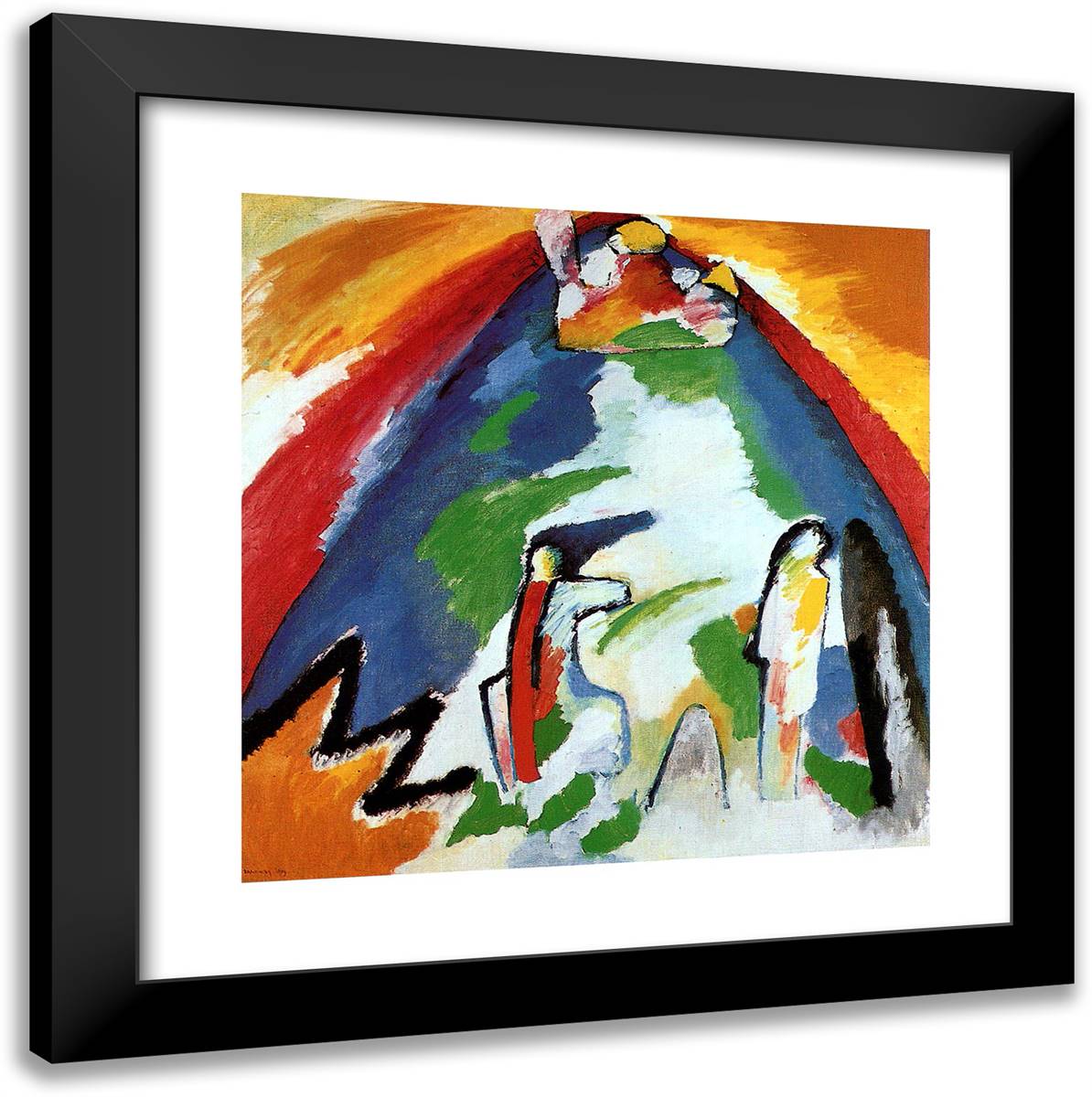 A Mountain 20x20 Black Modern Wood Framed Art Print Poster by Kandinsky, Wassily