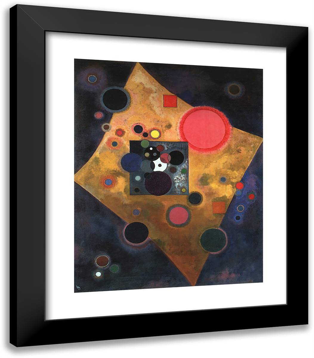 Accent on Rose 20x23 Black Modern Wood Framed Art Print Poster by Kandinsky, Wassily