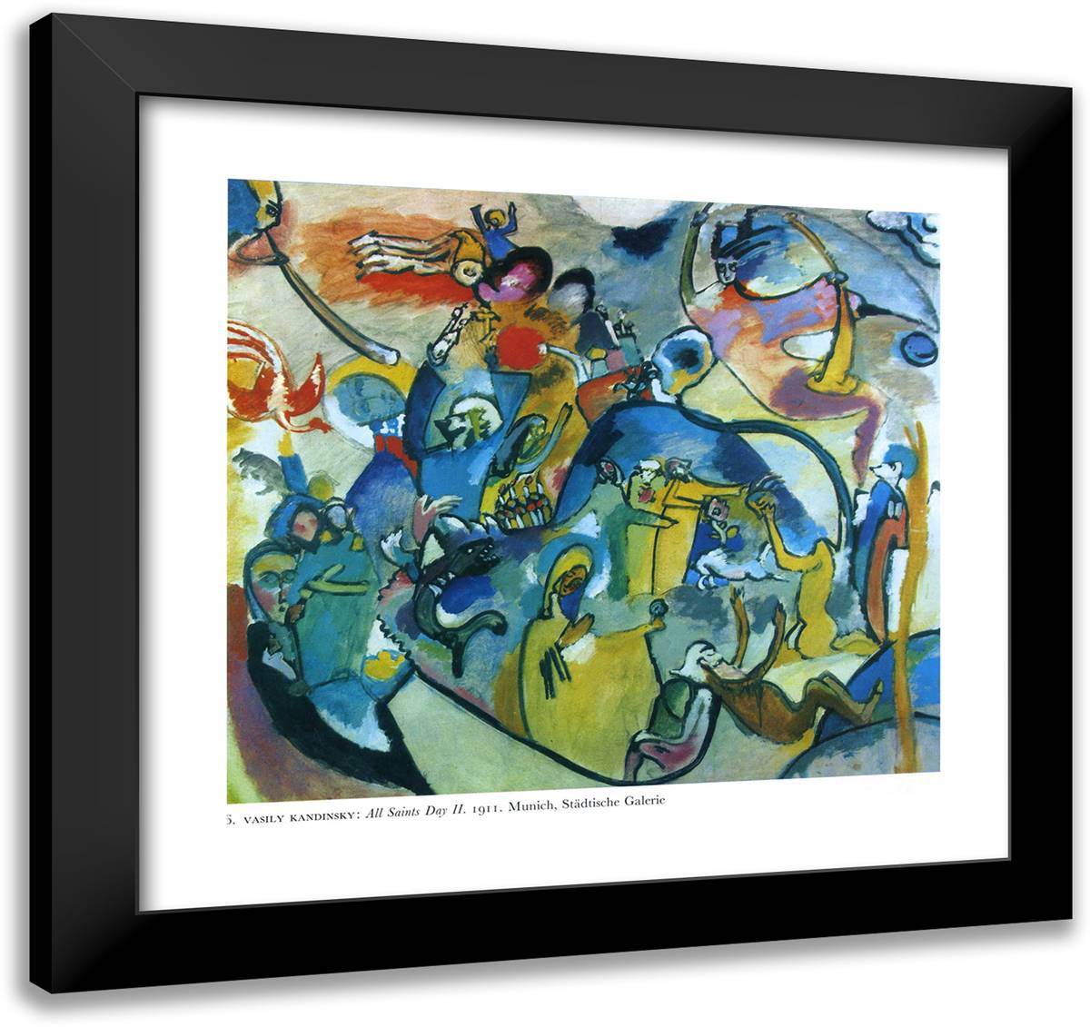 All Saints Day II 21x20 Black Modern Wood Framed Art Print Poster by Kandinsky, Wassily