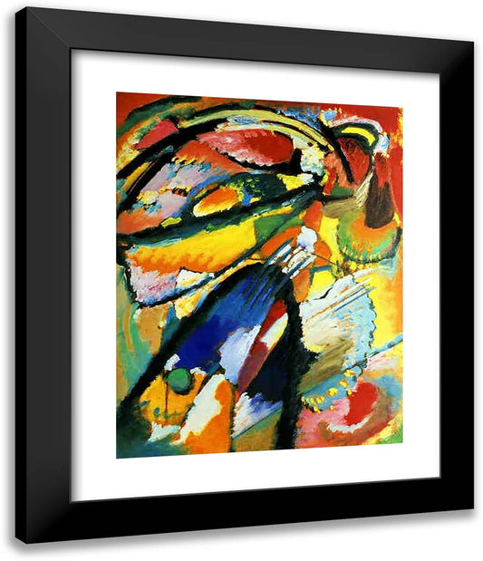 An Angel of the Last Judgement 20x24 Black Modern Wood Framed Art Print Poster by Kandinsky, Wassily