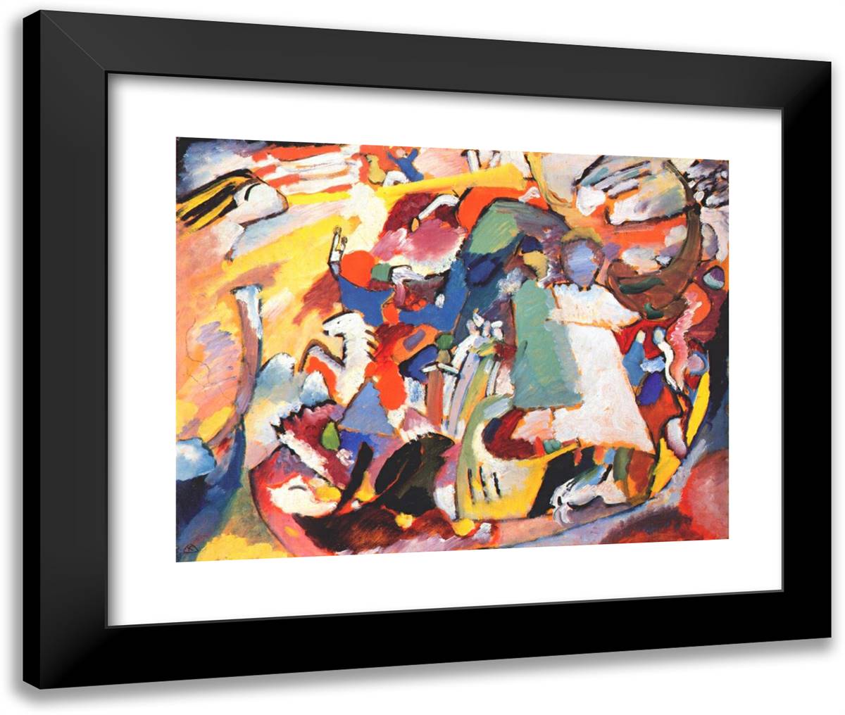 Angel of the Last Judgment 24x20 Black Modern Wood Framed Art Print Poster by Kandinsky, Wassily