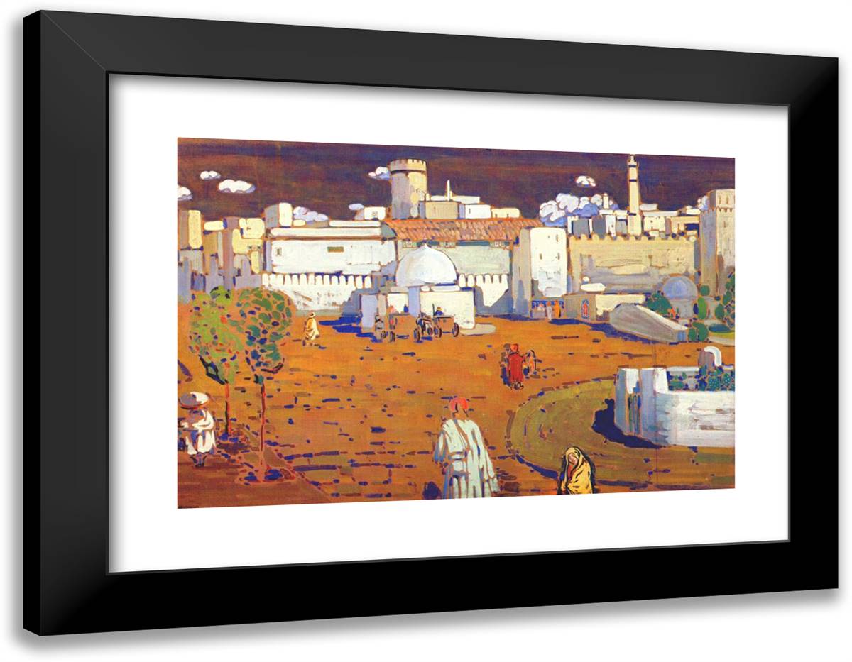 Arab Town 24x19 Black Modern Wood Framed Art Print Poster by Kandinsky, Wassily