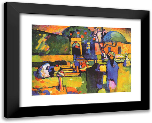 Arabs I (Cemetery) 24x19 Black Modern Wood Framed Art Print Poster by Kandinsky, Wassily