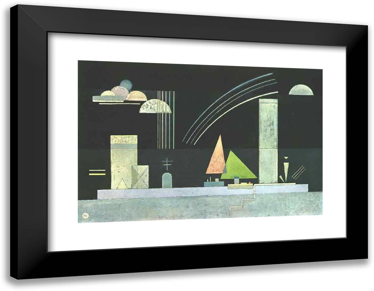 At Rest 24x19 Black Modern Wood Framed Art Print Poster by Kandinsky, Wassily