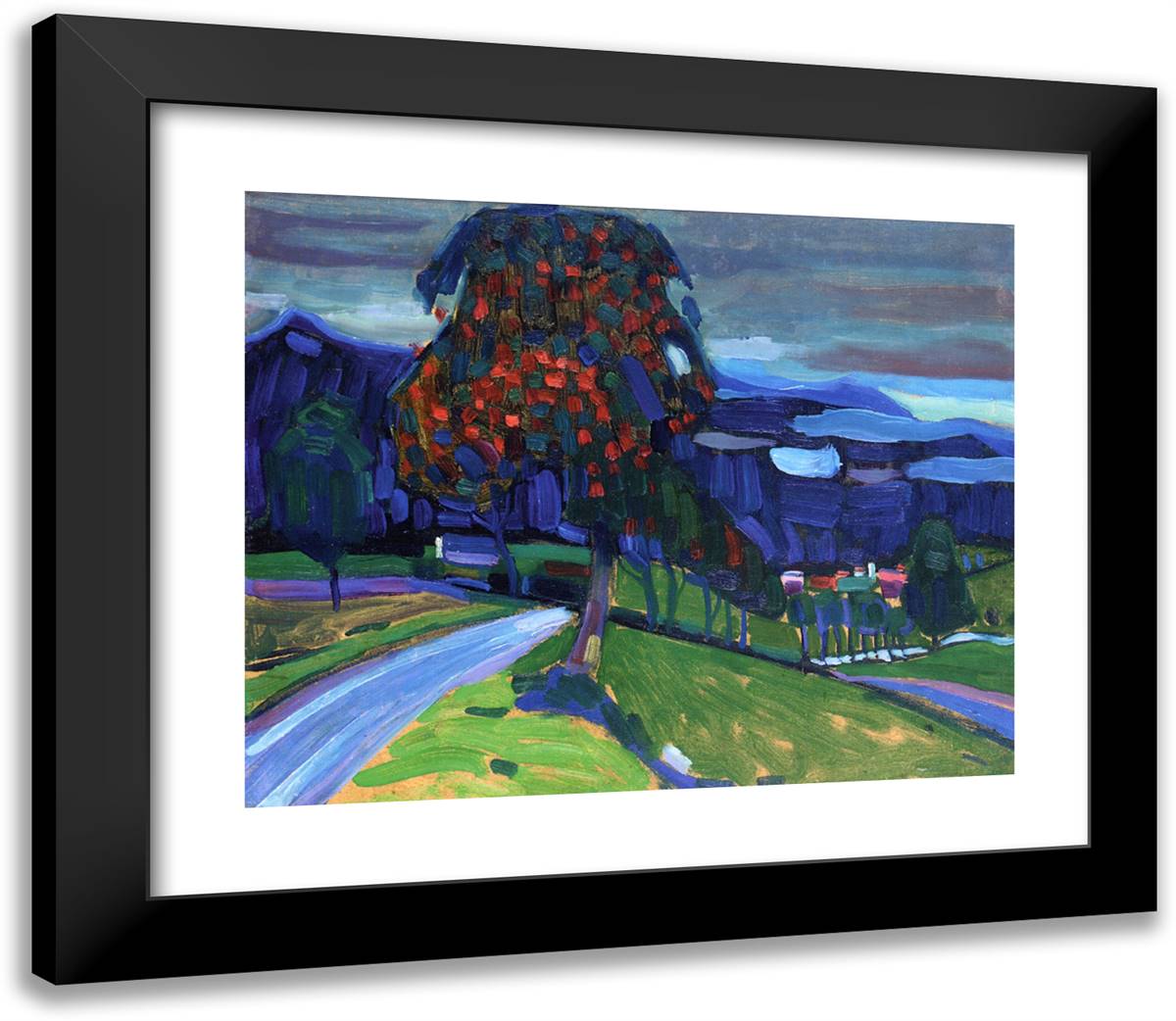 Autumn in Murnau 23x20 Black Modern Wood Framed Art Print Poster by Kandinsky, Wassily