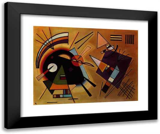 Black and VIolet 24x20 Black Modern Wood Framed Art Print Poster by Kandinsky, Wassily