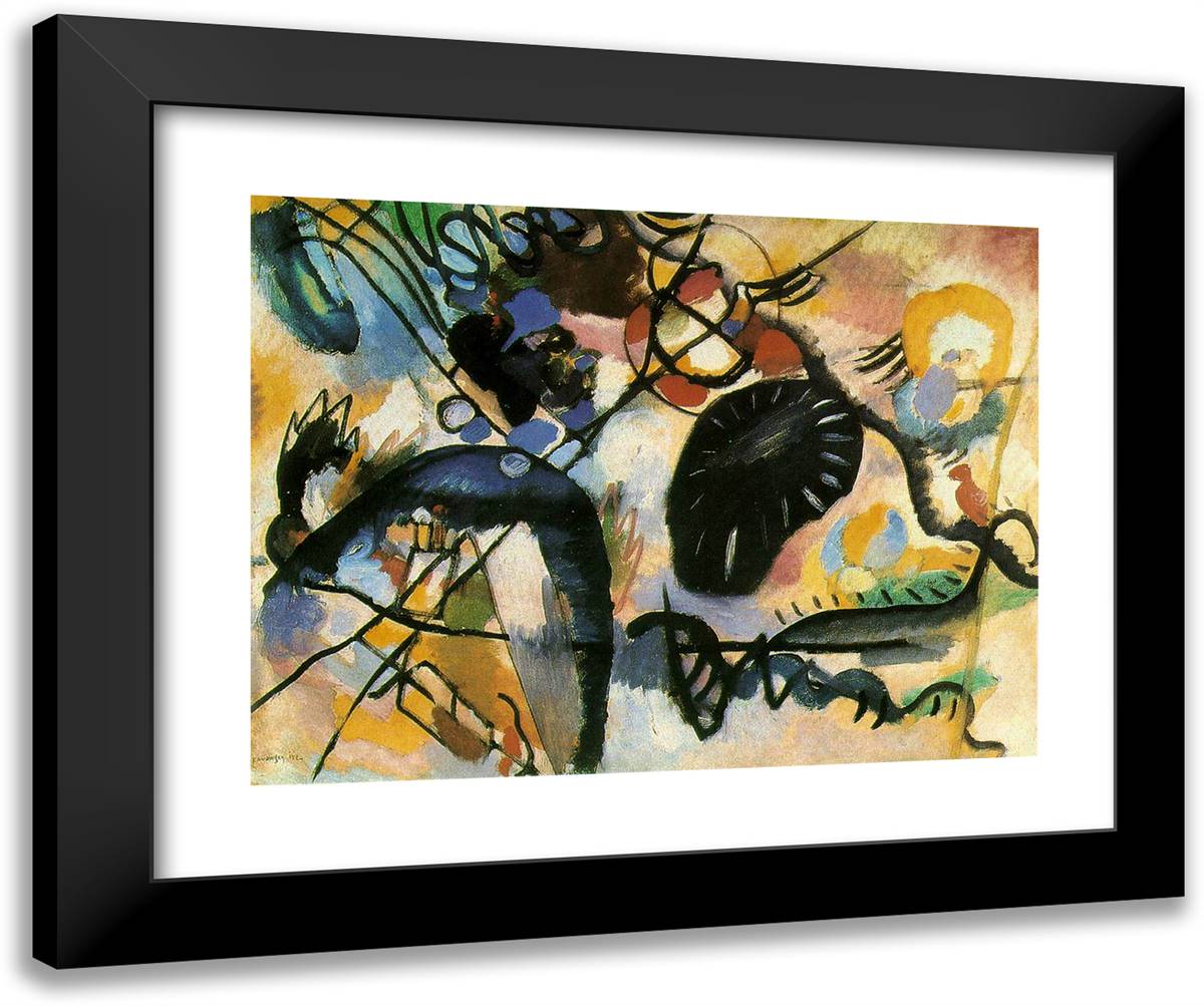 Black Spot 24x20 Black Modern Wood Framed Art Print Poster by Kandinsky, Wassily