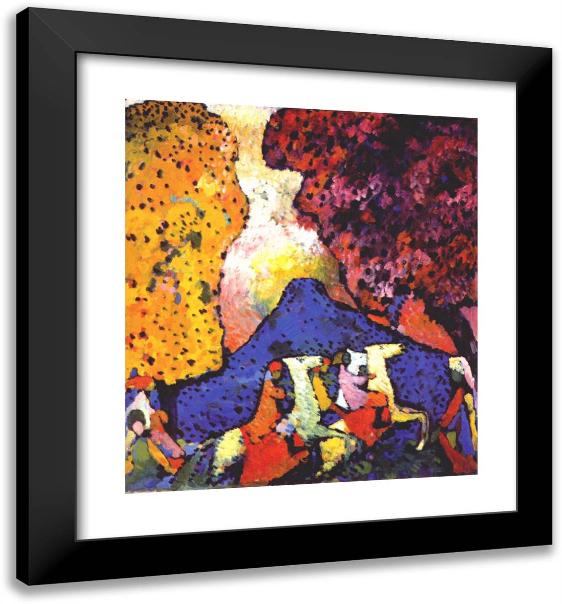 Blue Mountain 20x22 Black Modern Wood Framed Art Print Poster by Kandinsky, Wassily