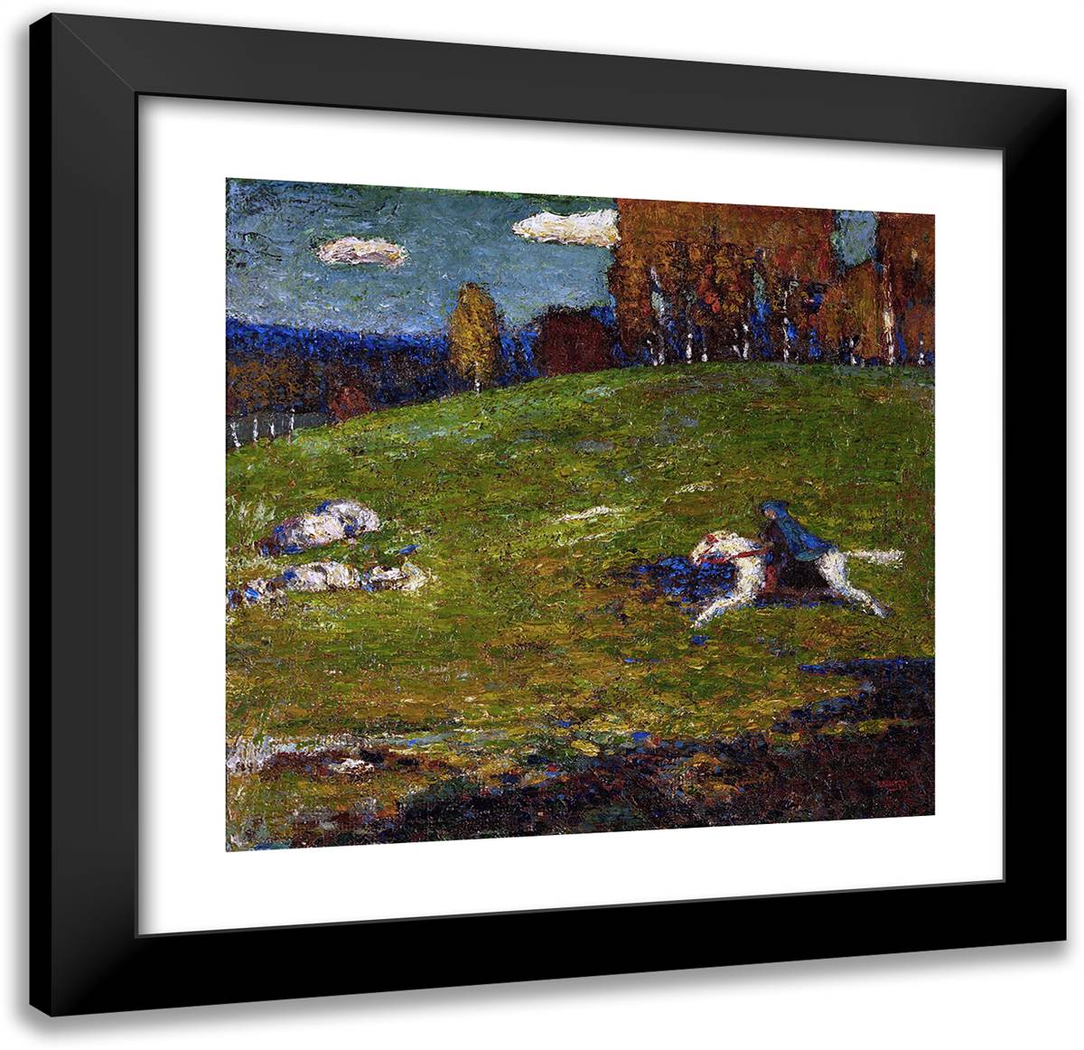 Blue Rider 21x20 Black Modern Wood Framed Art Print Poster by Kandinsky, Wassily