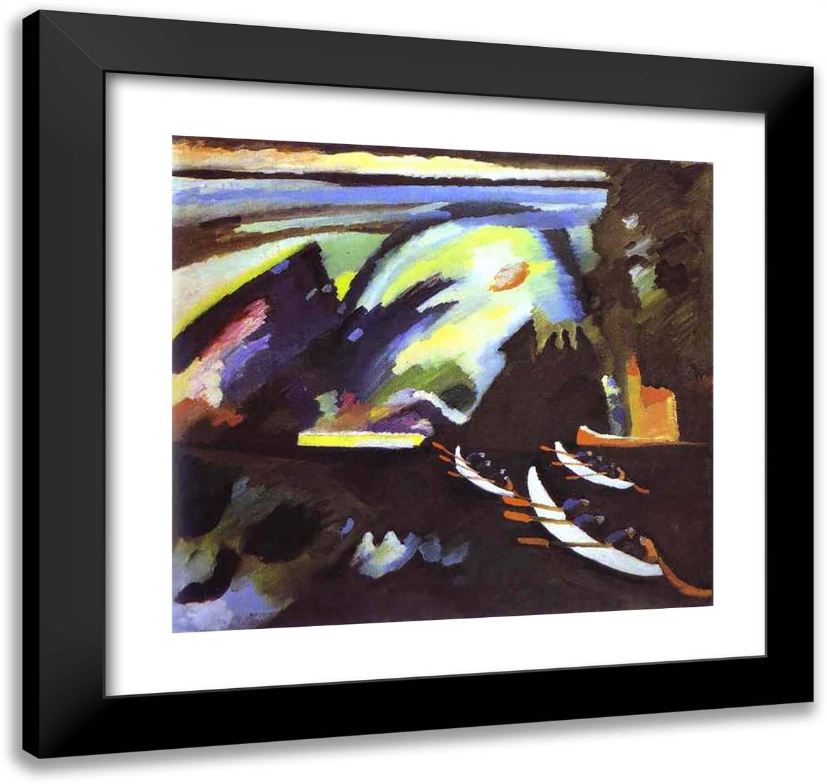 Boat Trip 21x20 Black Modern Wood Framed Art Print Poster by Kandinsky, Wassily