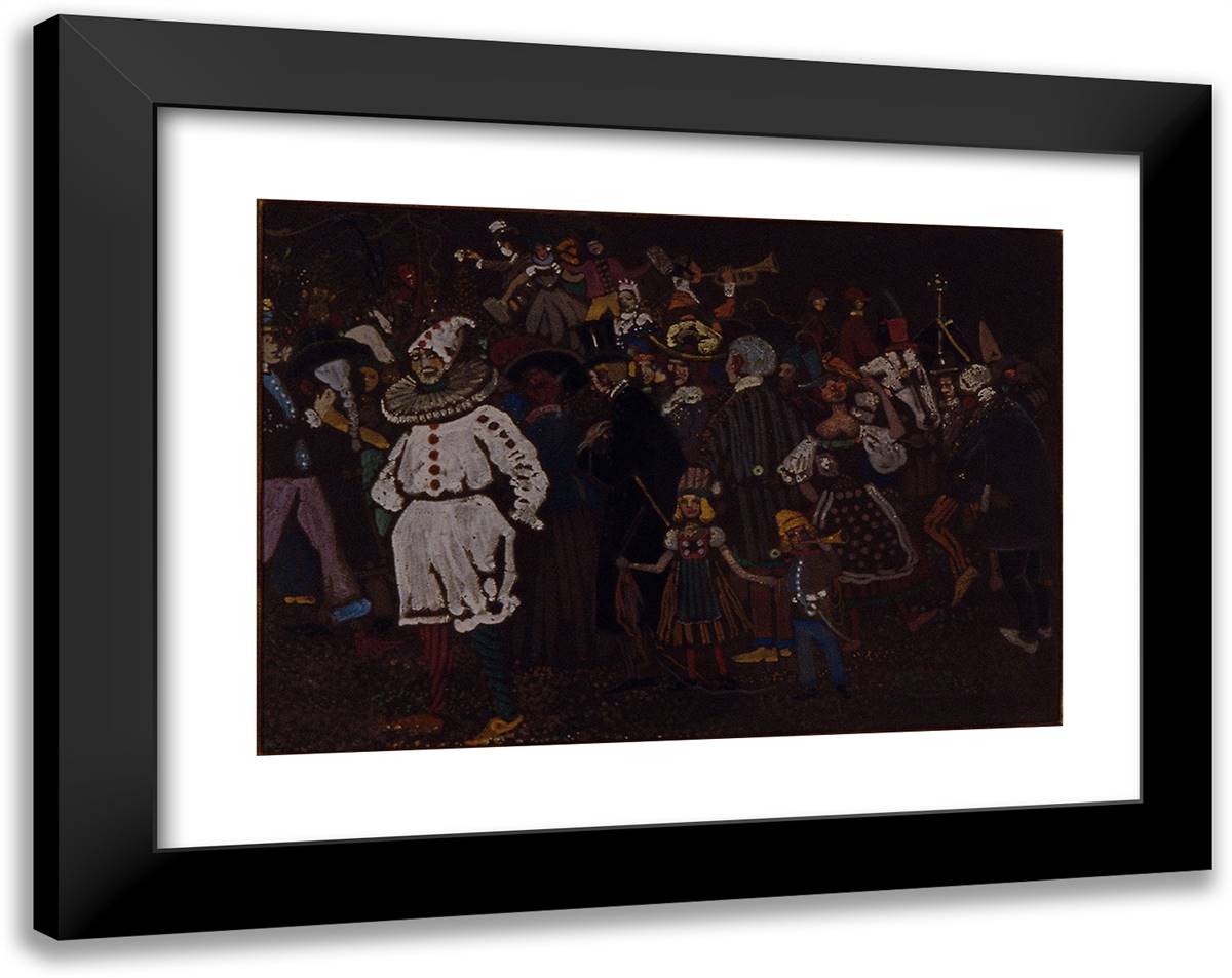 Carnival in Munich 24x19 Black Modern Wood Framed Art Print Poster by Kandinsky, Wassily