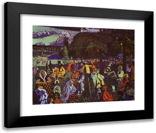 Colorful Life 24x20 Black Modern Wood Framed Art Print Poster by Kandinsky, Wassily