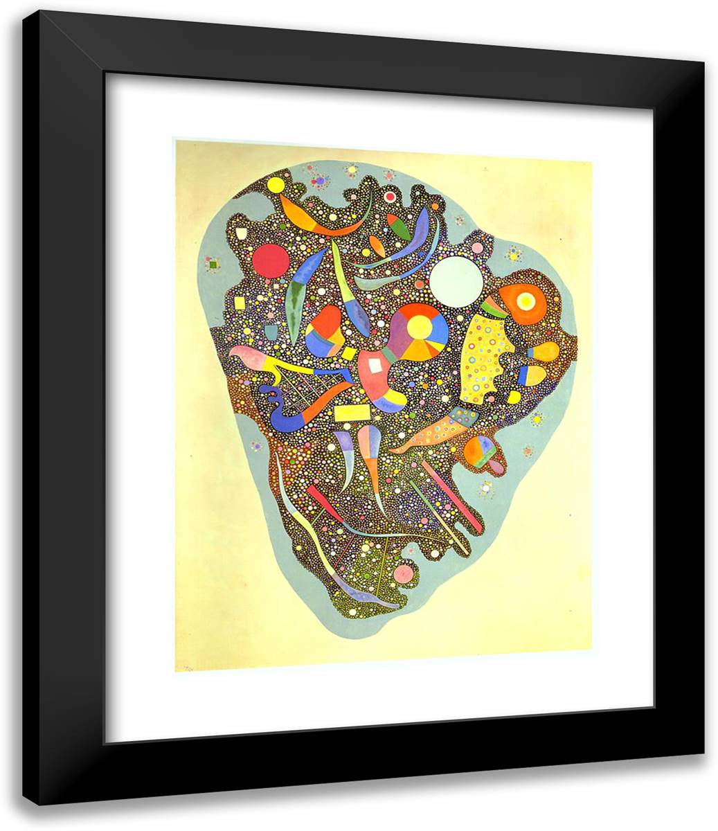 Colourful Ensemble 20x24 Black Modern Wood Framed Art Print Poster by Kandinsky, Wassily