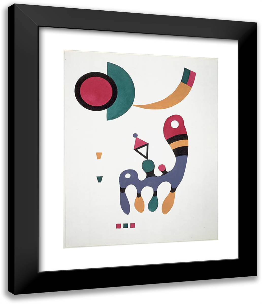 Composition 20x24 Black Modern Wood Framed Art Print Poster by Kandinsky, Wassily