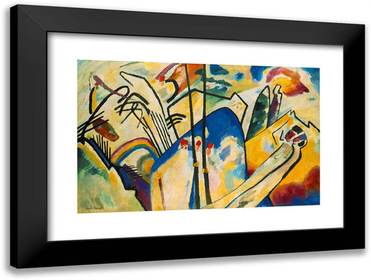 Composition IV 24x18 Black Modern Wood Framed Art Print Poster by Kandinsky, Wassily