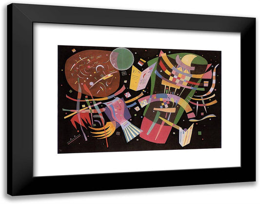 Composition X 24x19 Black Modern Wood Framed Art Print Poster by Kandinsky, Wassily