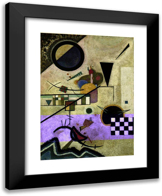 Contrasting Sounds 19x24 Black Modern Wood Framed Art Print Poster by Kandinsky, Wassily