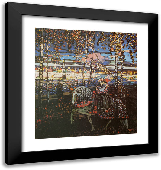 Couple Riding 20x21 Black Modern Wood Framed Art Print Poster by Kandinsky, Wassily