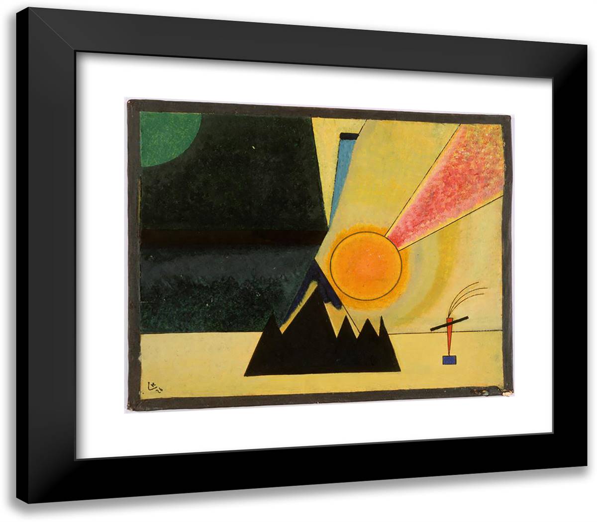 Development 23x20 Black Modern Wood Framed Art Print Poster by Kandinsky, Wassily