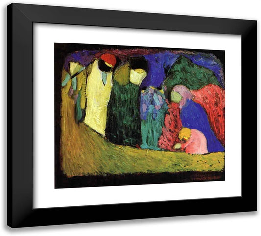 Encounter 22x20 Black Modern Wood Framed Art Print Poster by Kandinsky, Wassily