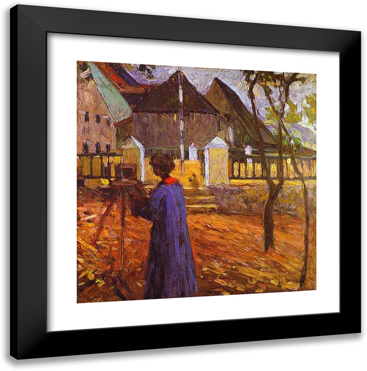 Gabriele Munter Painting 20x20 Black Modern Wood Framed Art Print Poster by Kandinsky, Wassily