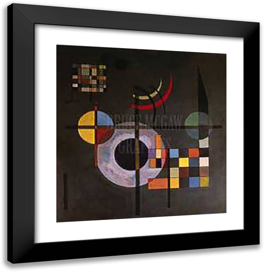 Gravitation 20x21 Black Modern Wood Framed Art Print Poster by Kandinsky, Wassily