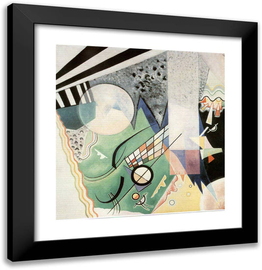 Green Composition 20x21 Black Modern Wood Framed Art Print Poster by Kandinsky, Wassily