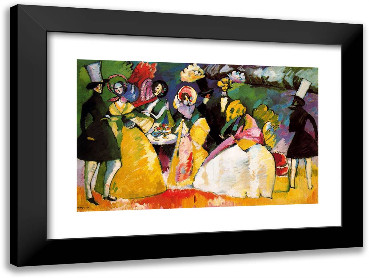 Group in Crinolines 24x18 Black Modern Wood Framed Art Print Poster by Kandinsky, Wassily