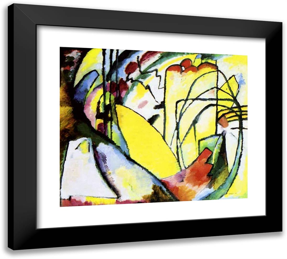 Improvisation 10 22x20 Black Modern Wood Framed Art Print Poster by Kandinsky, Wassily