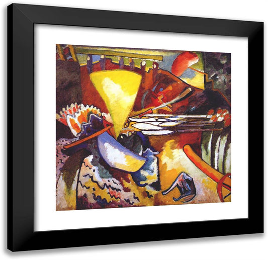 Improvisation 11 21x20 Black Modern Wood Framed Art Print Poster by Kandinsky, Wassily