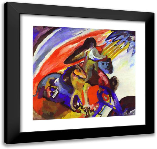 Improvisation 12 (Rider)  21x20 Black Modern Wood Framed Art Print Poster by Kandinsky, Wassily