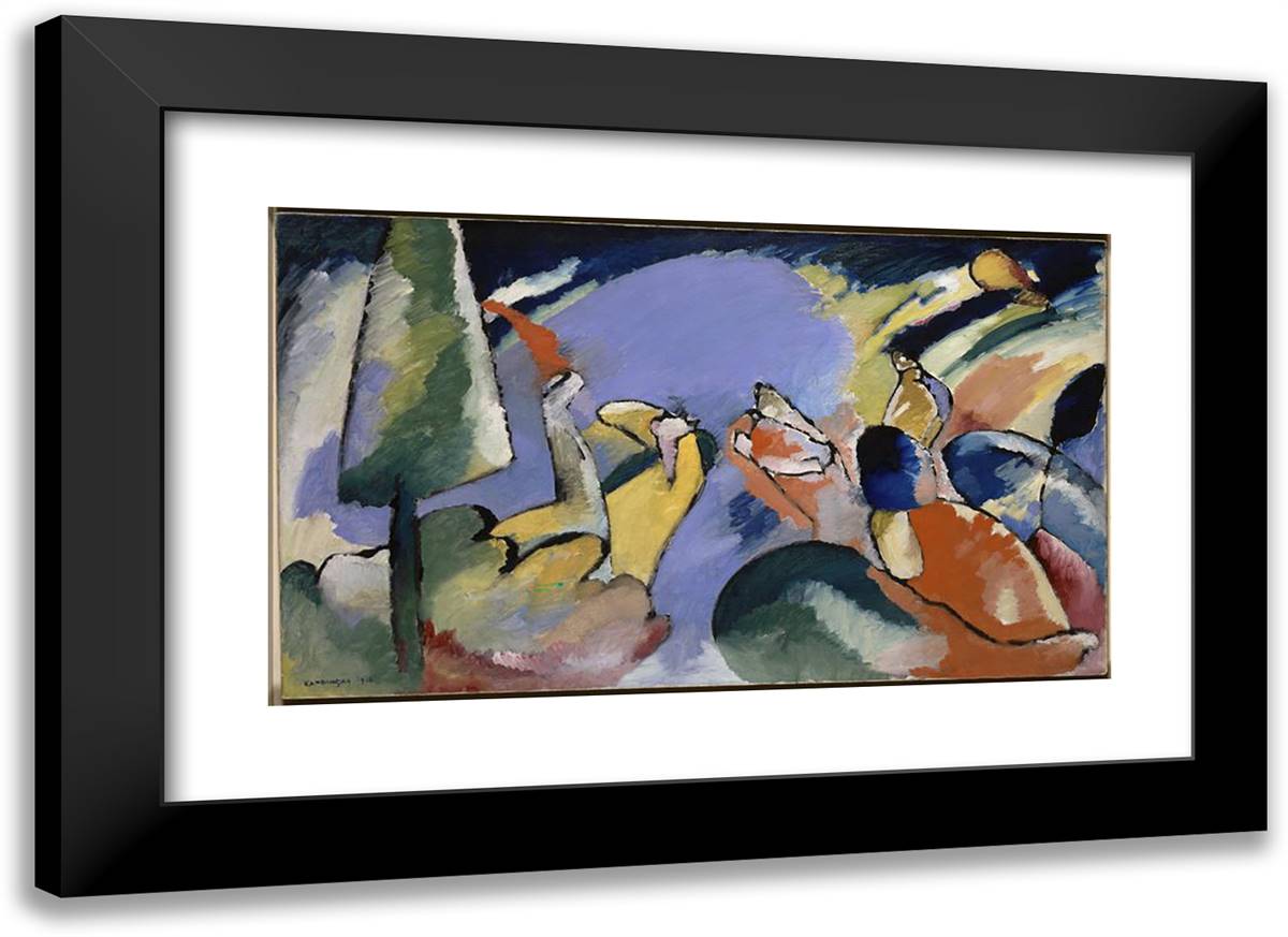 Improvisation 14 24x17 Black Modern Wood Framed Art Print Poster by Kandinsky, Wassily