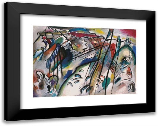 Improvisation 28 (Second Version) 24x19 Black Modern Wood Framed Art Print Poster by Kandinsky, Wassily