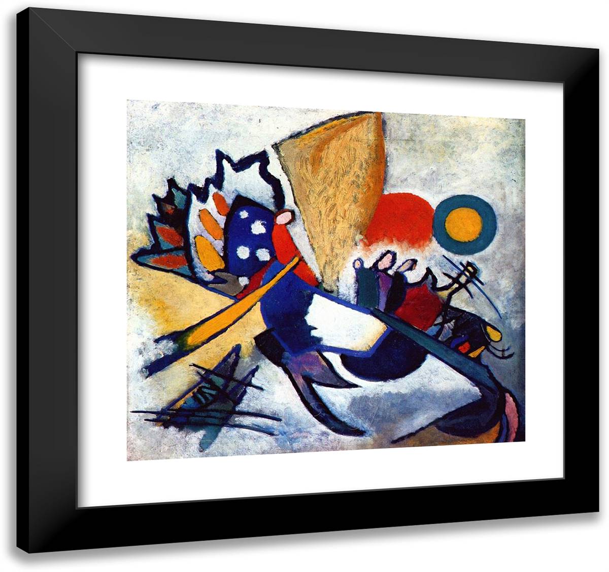 Improvisation 29 21x20 Black Modern Wood Framed Art Print Poster by Kandinsky, Wassily